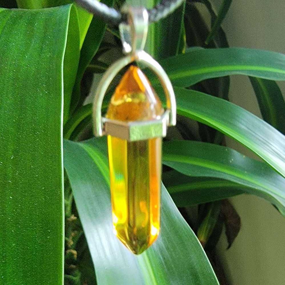 Handcrafted Golden Quartz Pendant Necklace
